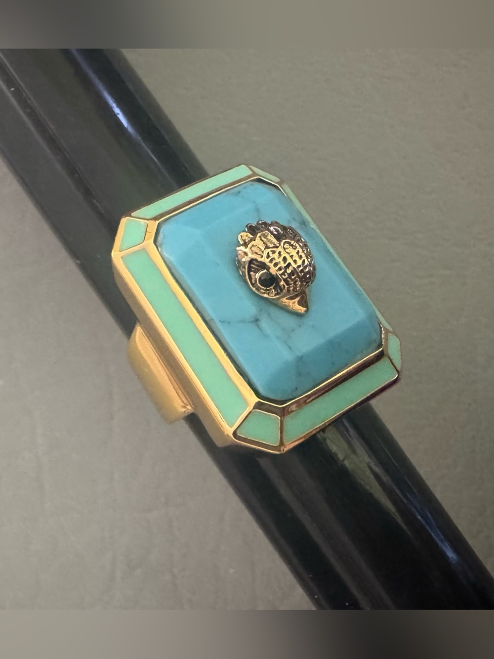 New Kurt Geiger Eagle Head Turquoise Ring - Picture 4 of 10